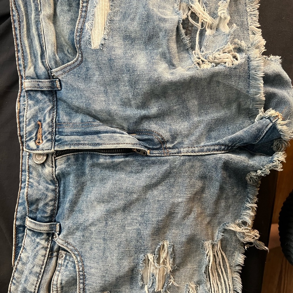 Distressed Denim Shorts
